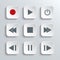 Media player control icon set