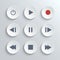 Media player control round button ui icon set