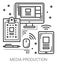 Media production line icons.