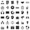 Media space icons set, simple style