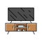 media stand living room color icon vector illustration