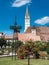 Medias Romania town square and Saxon Cathedral clock tower