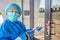 Medic attaches cordon to quarantine coronavirus clinic