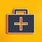 Medic suitcase pop art, retro icon. Vector illustration of pop art style