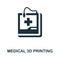 Medical 3D Printing icon. Simple element from healthcare innovations collection. Creative Medical 3D Printing icon for