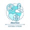 Medical abortion concept icon. Miscarriage idea thin line illustration. Infertility problem. Pregnancy loss. Fetal death