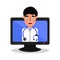 Medical advice online doctors vector illustration flat icon