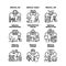 Medical Aid Job Set Icons Vector Illustrations