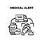 Medical Alert Vector Black Illustration