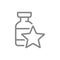 Medical ampoule with star line icon. Vaccine, serum, vaccination information, immunization symbol