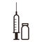 Medical ampoule and syringe icon