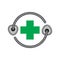 Medical anesthesia flat logo icon