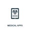 Medical Apps icon. Monochrome simple Healthcare icon for templates, web design and infographics