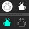 Medical apron dark theme icons set