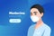 Medical banner. Coronovirus protection. Doctor muzhchitna on a poster in a white mask. private clinic. vector