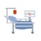 Medical bed on wheels. Clinic furniture. Life support equipment.