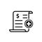 Medical bill outline icon