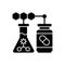 Medical biotechnology black glyph icon