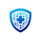 medical biotechnology shield icon logo