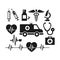 Medical black vector icon set.