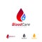 Medical Blood logo template vector, Droplet Blood with plus logo design concept