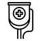 Medical blood package icon, outline style