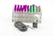 Medical Blood tube, test tube for laboratory empty on rack and