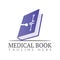 Medical book icon template, creative vector logo design, health studying, illustration element