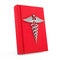 Medical Book with Silver Caduceus Symbol. 3d Rendering