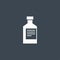 Medical bottle related vector glyph icon.