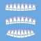 Medical Braces Teeth. Dental Care Background. Orthodontic Treatment. Cartoon Opening Mouth