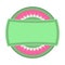 Medical Braces Teeth Logo. Dental Care Background. Orthodontic Treatment Icon. Cartoon Opening Mouth