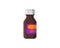 Medical brown flat glass bottle. Medicine pharmaceutical flask with empty sticker. Medication treatment health care