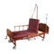 Medical brown metal bed transformer on wheels with accessories