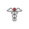 Medical caduceus filled outline icon