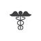 Medical caduceus icon vector