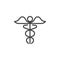 Medical caduceus line icon