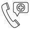 Medical call chat icon, outline style