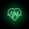 Medical, cardiogram icon in neon style. Element of medicine illustration. Signs and symbols icon can be used for web, logo, mobile