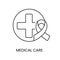 Medical care for cancer patients line icon cancer malignant disease vector