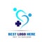 Medical care health family care cross logo icon on white background