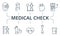 Medical Check icon set. Collection contain pack of pixel perfect creative icons. Medical Check elements set