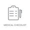 medical Checklist linear icon. Modern outline medical Checklist