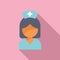 Medical clinic nurse icon flat vector. Diagnostic review survey