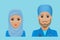 Medical clinic staff flat avatars of doctors, nurses, surgeon, a