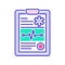 Medical clipboard black line icon. Patient card. Isolated vector element. Outline pictogram for web page, mobile app, promo