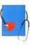 Medical clipboard, heart and stethoscope