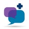 Medical communications Bubble social media network speech message logo