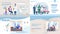 Medical Company Service Landing Page Flat Set