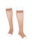 Medical Compression Stockings for varicose veins and venouse therapy. Compression Hosiery.  Sock for sports isolated on white back